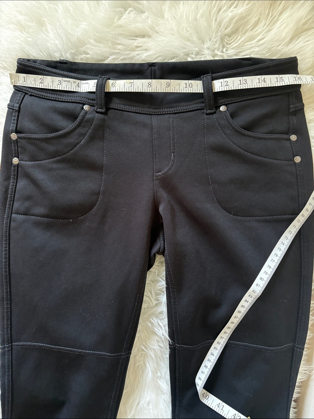 Athleta Black Skinny Pull-On Fleece Lined Ponte Pants - Picture 8 of 9